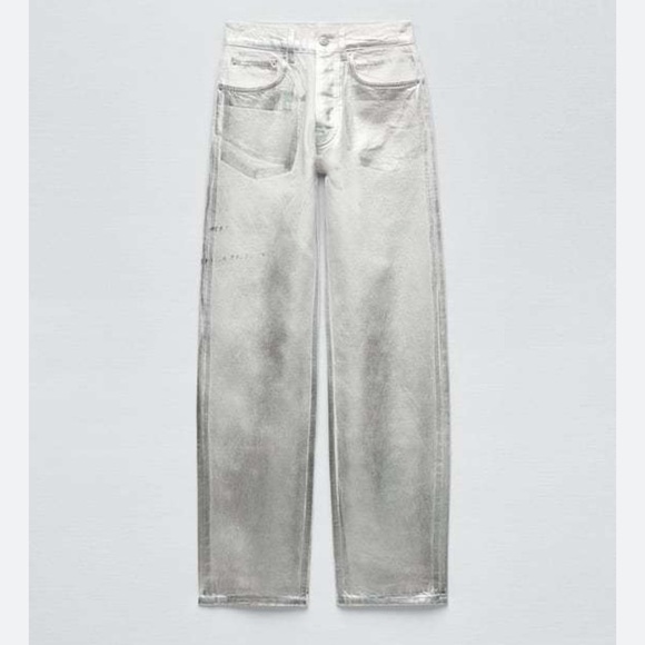 JEANS★プラットフォーム★WHITE/SILVER Zara | Jeans | Zara Silver Jeans | Poshmark